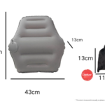 Grey Ultralight Inflatable Lumbar Support Pillow - Portable Ergonomic Back Cushion for Travel, Office & Car