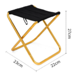 Small Gold Ultralight Portable Folding Camping Stool - Compact Aluminum Chair for Hiking, Fishing & Outdoor Events
