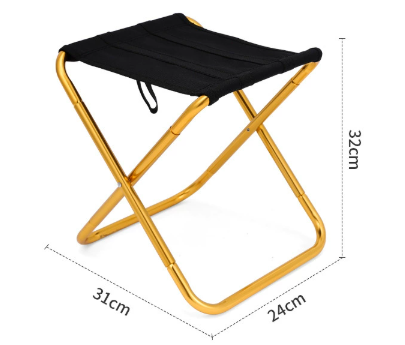 Big Gold Ultralight Portable Folding Camping Stool – Compact Aluminum Chair for Hiking, Fishing & Outdoor Events