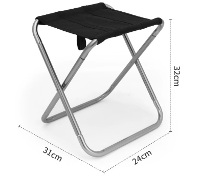 Big Grey Ultralight Portable Folding Camping Stool – Compact Aluminum Chair for Hiking, Fishing & Outdoor Events