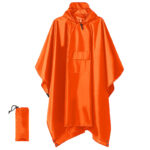 Orange 3-in-1 Multifunctional Outdoor Rain Poncho - Ground Mat & Shelter - Lightweight & Waterproof for Hiking & Camping