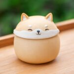 Artisan Ceramic Sealed Storage Jar with Animal Design - Airtight Tea Preservation & Decorative Accent(light yellow)