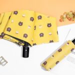 Auto Open/Close 8-Rib Sun & Rain Umbrella - 98cm UV Protection Canopy(yellow)