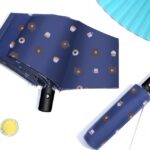 Auto Open/Close 8-Rib Sun & Rain Umbrella - 98cm UV Protection Canopy(navy blue)
