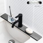 Diatom Mud Faucet Splash Guard & Absorbent Mat - Quick Dry, Non-Slip Sink Organizer(dark grey)