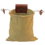 Khaki Collapsible Canvas Foraging Pouch - Hands-Free Belt Bag for Hiking & Camping Activities