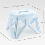 Blue Portable Folding Stool - Compact Lightweight Plastic Step Stool for Camping, Fishing, Kids, and Home Use