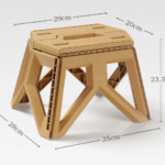 Khaki Portable Folding Stool - Compact Lightweight Plastic Step Stool for Camping, Fishing, Kids, and Home Use