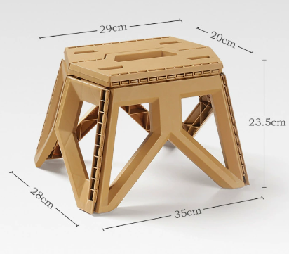 Khaki Portable Folding Stool – Compact Lightweight Plastic Step Stool for Camping, Fishing, Kids, and Home Use