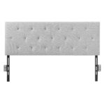 VEVOR Headboard, Full Size Headboard with Adjustable Height, Comfortable Diamond Tufted for Full Size Bed, W 56.3 x H（35.6-47.4）inches, Ideal for Bedroom, Hotel, Homestay, Dormitory, Light Grey