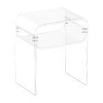 VEVOR Acrylic Side Table, 2 Tiers Clear Bedside Table with Storage Shelf, Modern Rectangle Acrylic End Desk, Transparent Thick Nightstand for Bedroom, Living Room, Study, 30 x 40 x 50 cm (Clear)