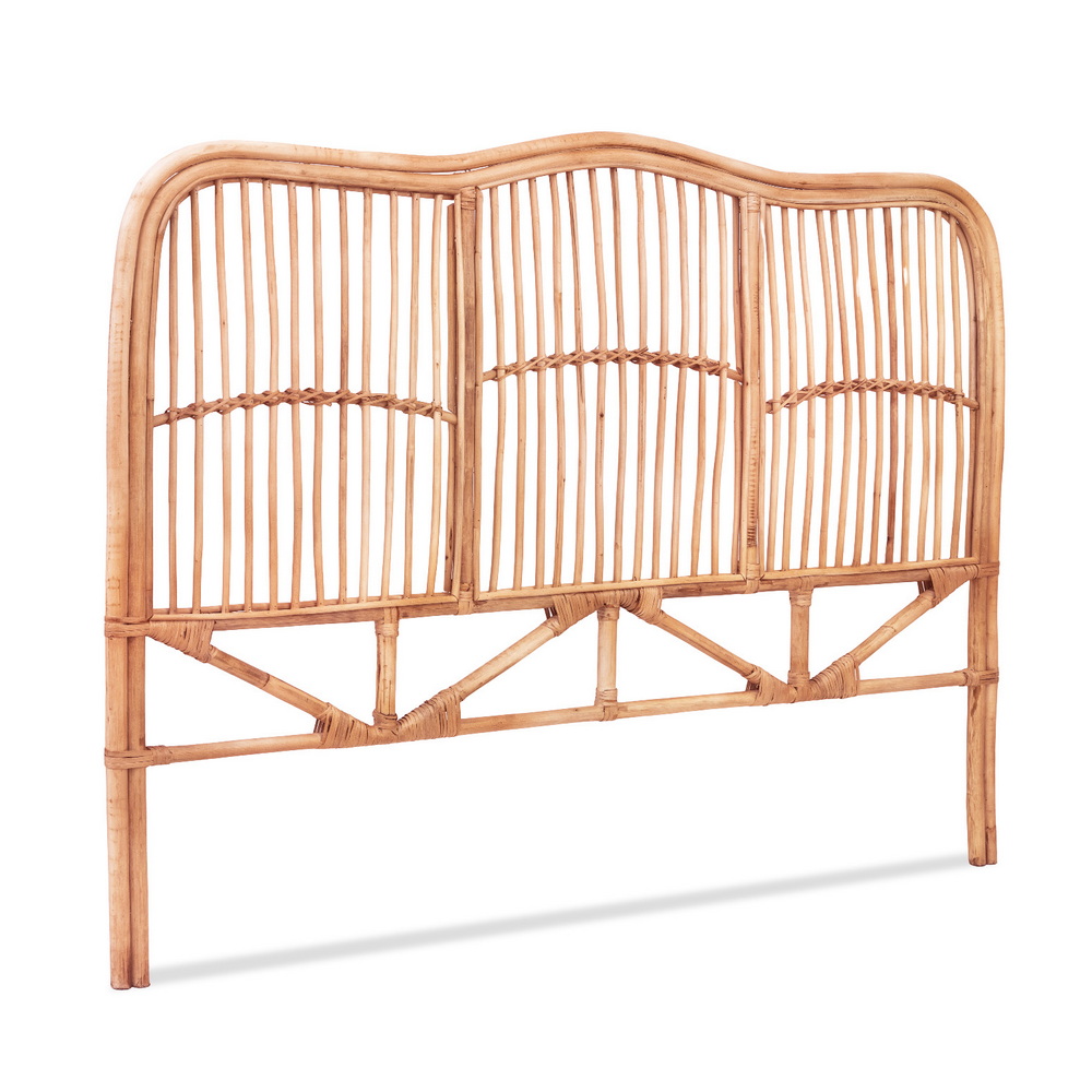 Artiss Bed Headboard Double Bedhead Rattan – NERO Pine