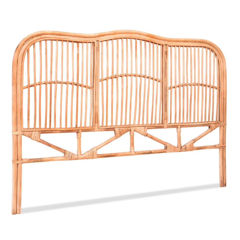 Artiss Bed Headboard Queen Bedhead Rattan – NERO Pine