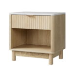 Artiss Bedside Table Nightstand 1 Drawer Shelves Pine