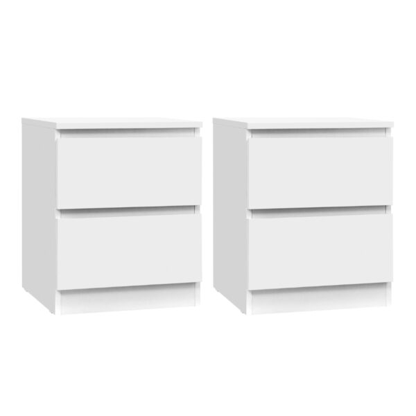 Artiss 2x Bedside Table 2 Drawers – PEPE White