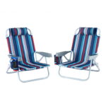 Gardeon Outdoor Chairs Beach Chair Backpack Cooler Storage Lightweight Fishing Blue