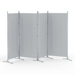 Artiss 4 Panel Room Divider Screen 345x180cm Fabric Grey