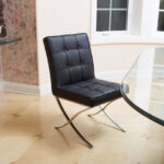 Pandora Modern Bonded Leather Dining Chair in Black