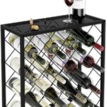Freestanding Metal Wine Rack for 25 Bottles