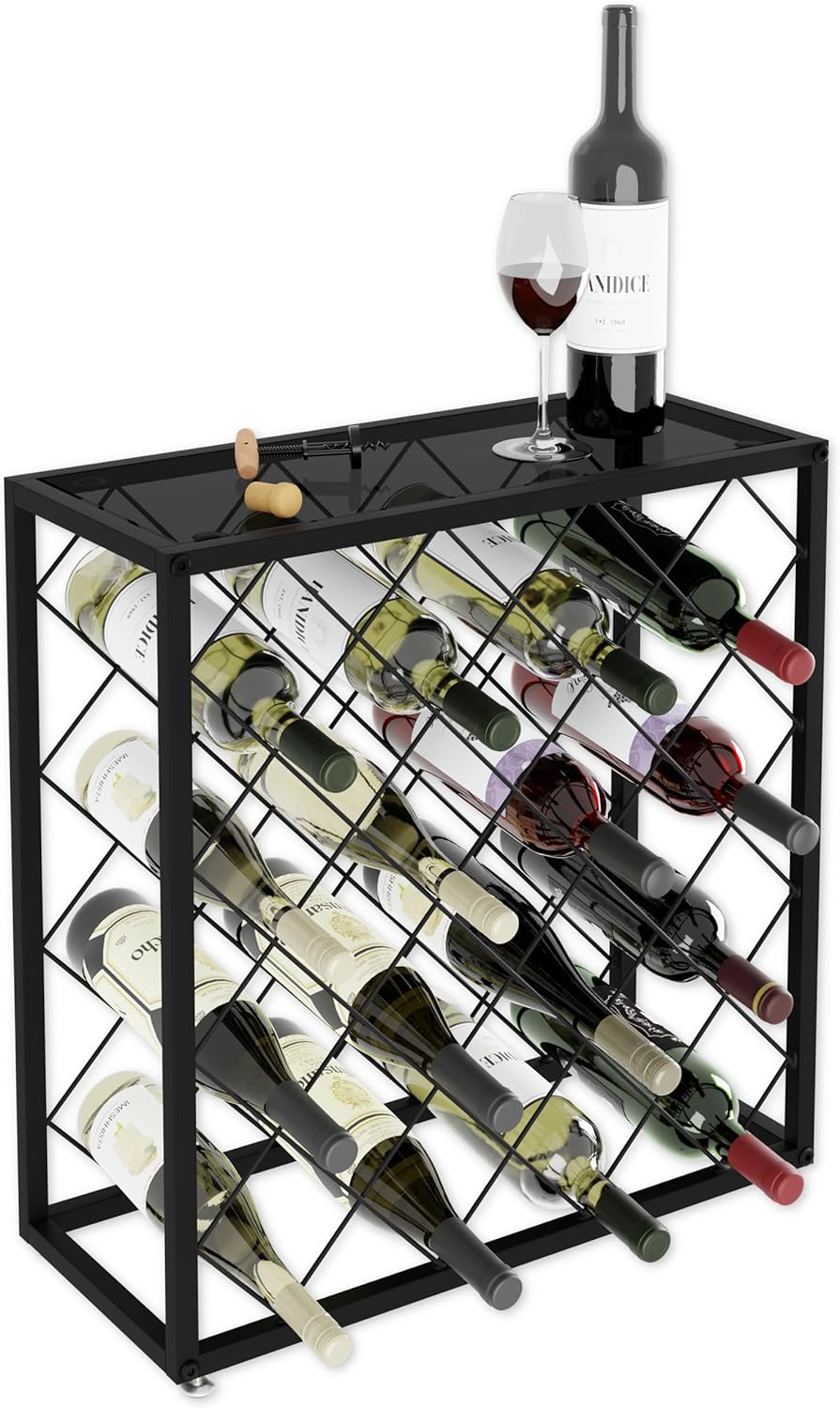 Freestanding Metal Wine Rack for 25 Bottles 1 V178 36090 216269 00