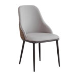 VELLUTO Dining Chair Modern upholstered Leather Kitchen Chairs with armrests Bathtub Chair Leisure Lounge Chair Living Room Bedroom Home Set of 2(Light Grey)