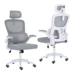 Work Office Chair - Lumber Support, Flip-up Armrest, Adjustable Headrest SITIO - GREY