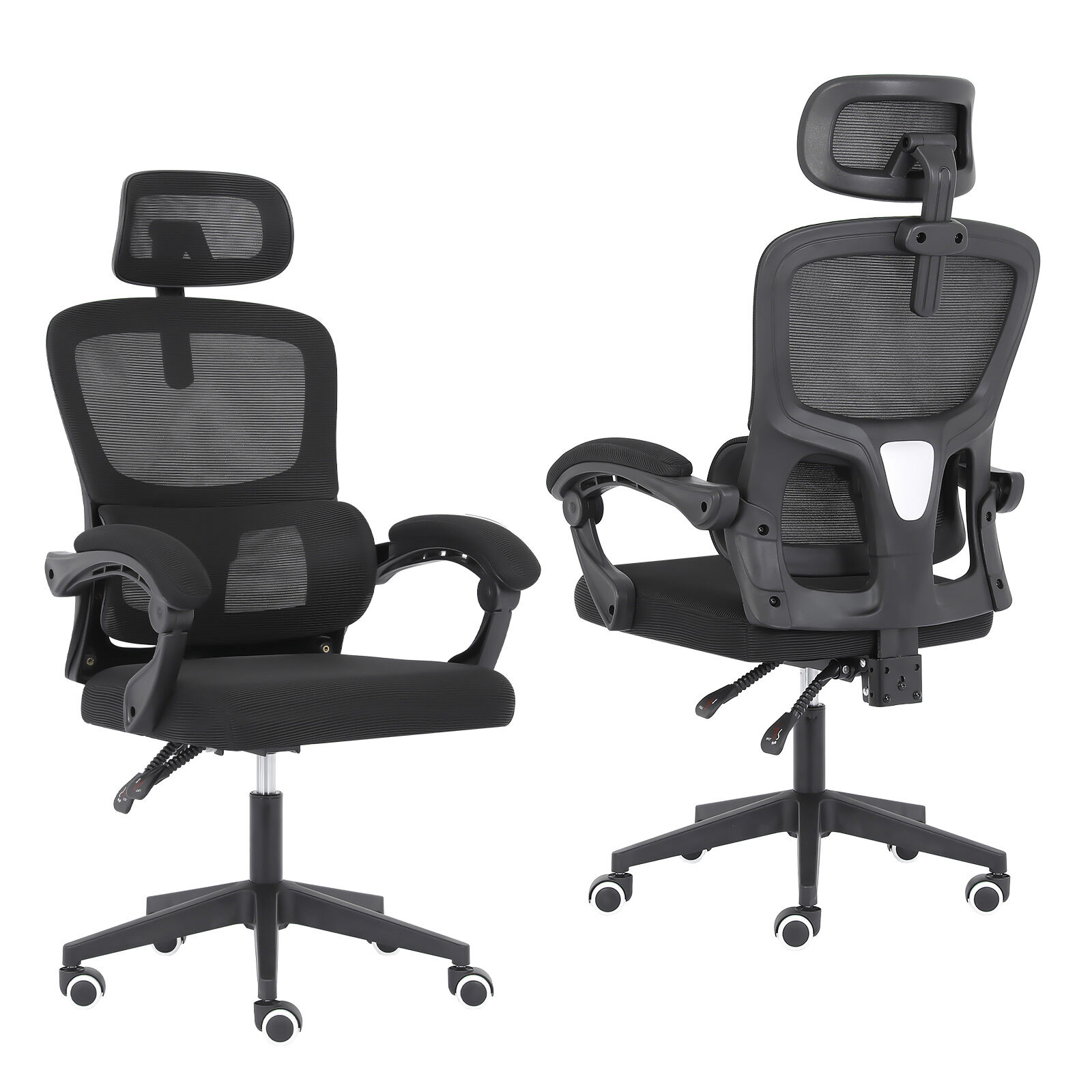 Ergonomic Reclining Office Chair – Lumbar Support, Adjustable Headrest VELTRA – BLACK