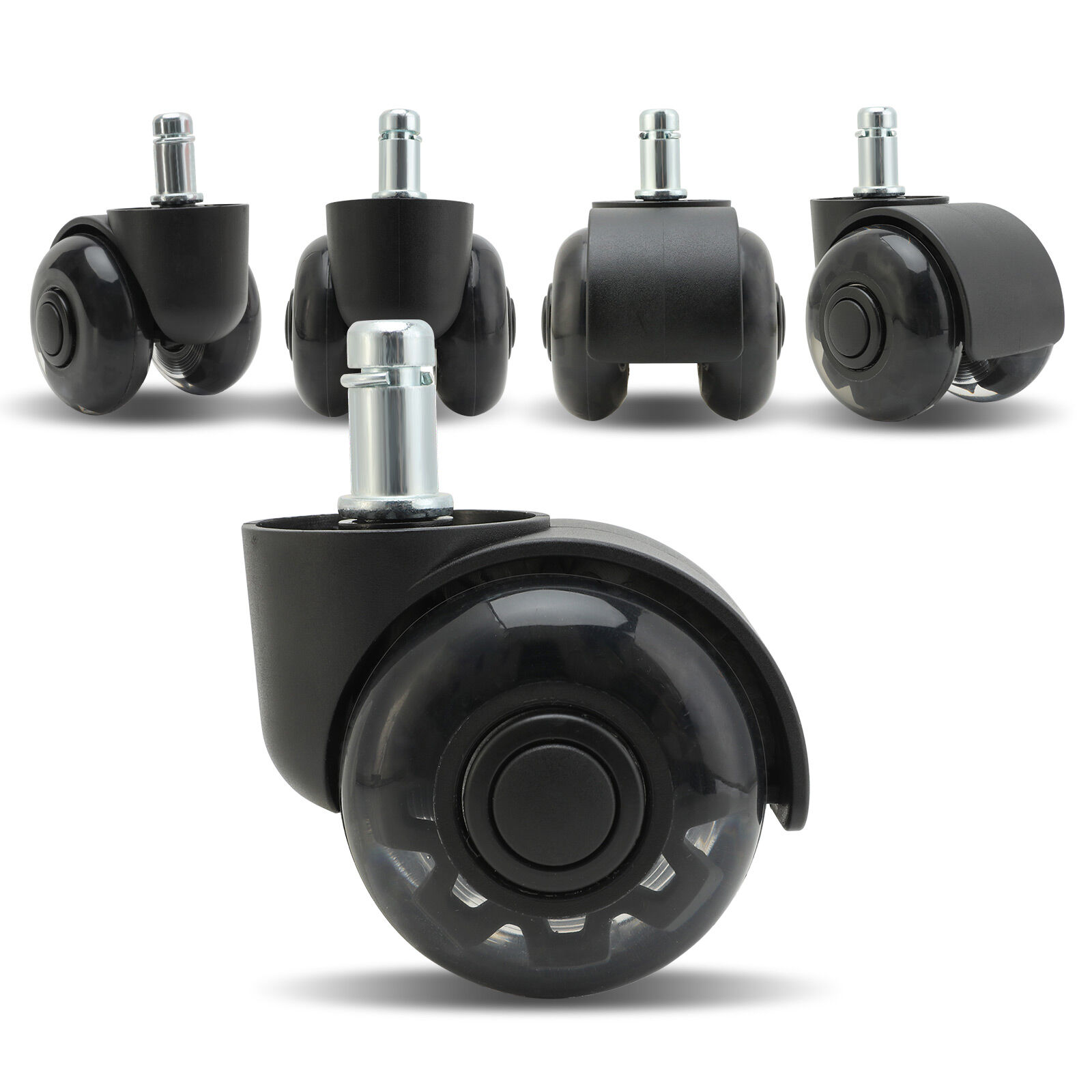 5X 2” Twin Wheel Office Chair Casters – Slient Smooth, 11x22mm Stem
