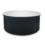 Ripple Black Coffee Table - White Marble