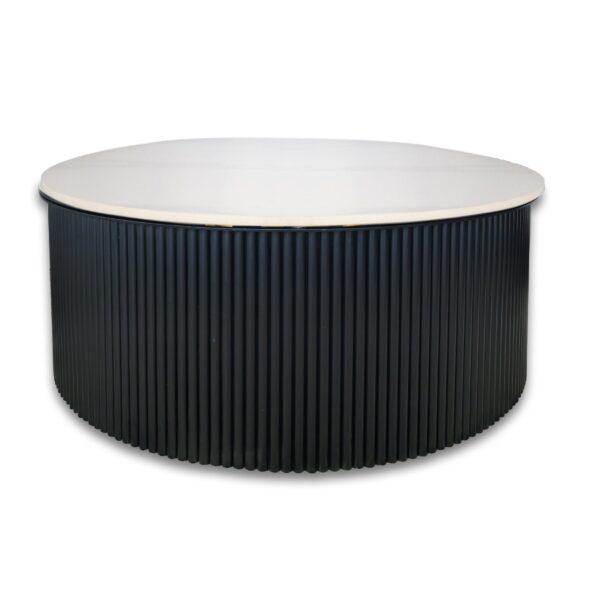 Ripple Black Coffee Table – White Marble
