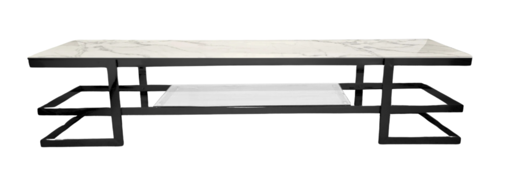 Alexa Black TV Unit – Clear Glass