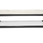 Alexa Black TV Unit - White Marble
