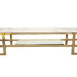 Alexa  Gold TV Unit - White Marble
