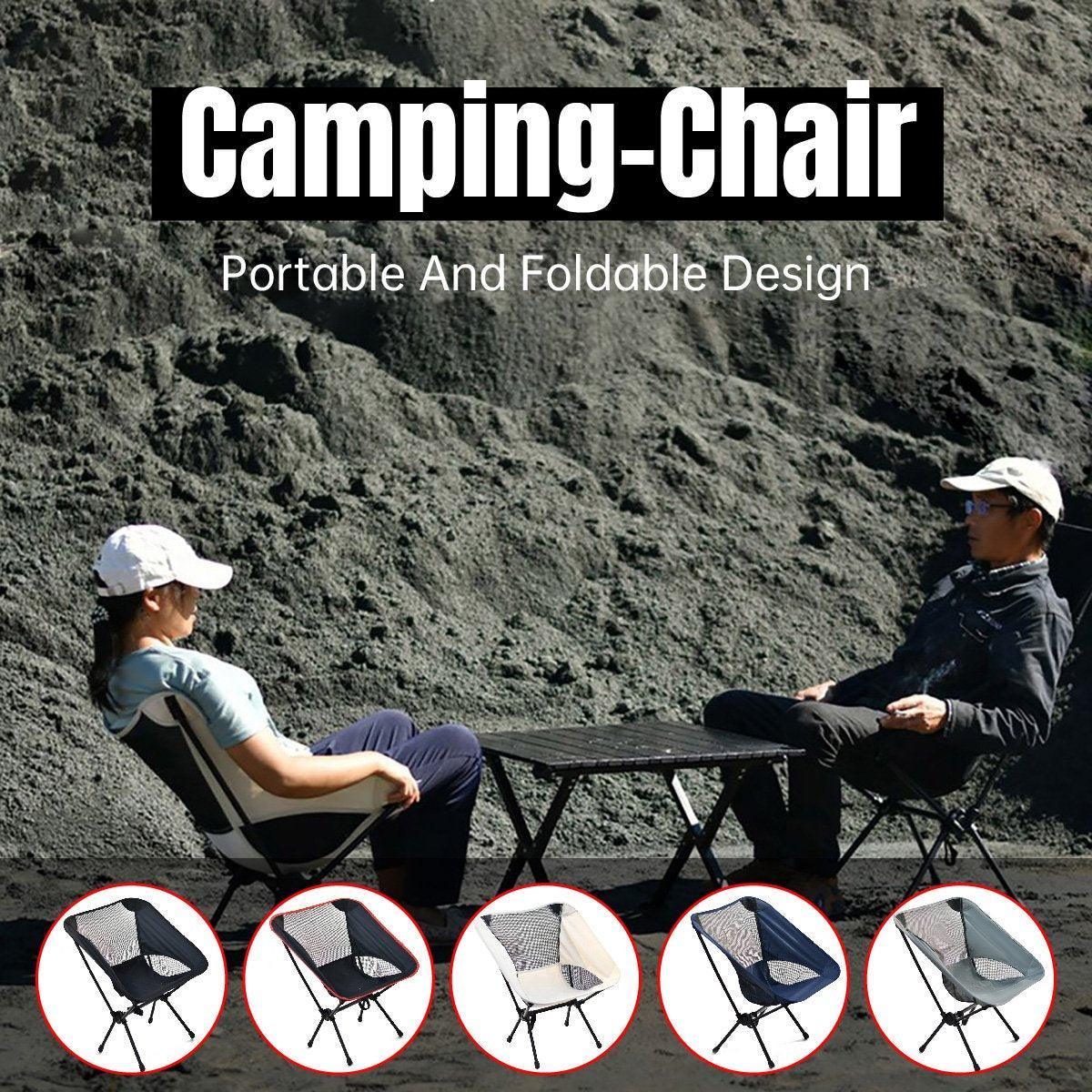 Outdoor Portable Lightweight Folding Camping Chair High Back Fishing Chair – Black