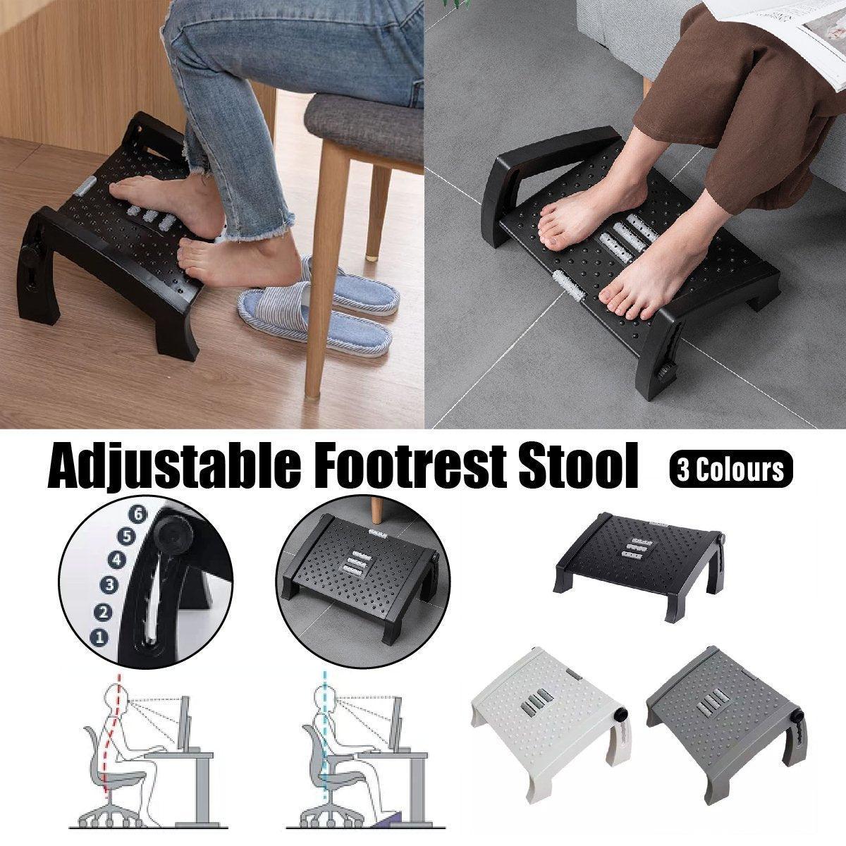 1PC Adjustable Office Foot Rest Pedal Stool Sofa Leg Support for Home or Desk Use – White