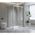150mm Adjustable (2000x800mm) Single Door Corner Sliding Glass Shower Screen in Chrome