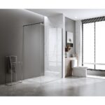 Glass Shower Screen Square Stabilising Pole in Gunmetal