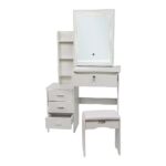 Dressing Table LED Makeup Mirror Stool Set Vanity Desk With Drawer Lighted