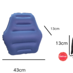 Blue Ultralight Inflatable Lumbar Support Pillow - Portable Ergonomic Back Cushion for Travel, Office & Car