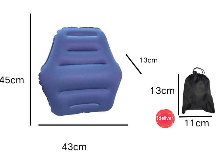Blue Ultralight Inflatable Lumbar Support Pillow – Portable Ergonomic Back Cushion for Travel, Office & Car