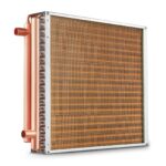 VEVOR 20"x 20" Heat Exchanger Water to Air 3-Row 3/8" Copper Ports 242 Fins