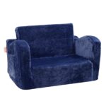VEVOR Baby Chair Foldable 2-in-1 Comfy Baby Lounger Couch Kids Sofa Blue