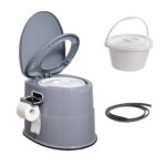 VEVOR Portable Toilet for Camping, Porta Potty with 5L Detachable Inner Bucket & Removable Paper Holder, Commode with Dual Lids, Travel Toilet for Adults Kids Outdoor Camping Car Long Road Trips